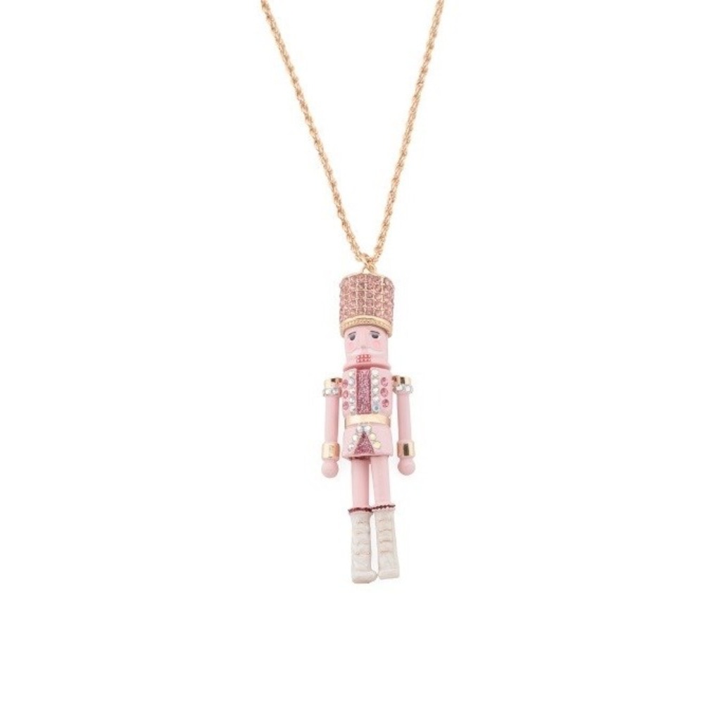 BETSEY JOHNSON Long Nutcracker‎ Pendant Necklace Holiday Christmas Statement NWT
